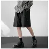 Men's Shorts Ice Silk Black Suit Summer Fashion Brand Loose American Retro Large Couple Casual Capris