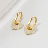Stud Earrings 925 Sterling Silver Big Heart Shape Drop Earring Piercing Pendiente Luxury Crystal Pave Fashion Clips Jewelry Gift F294P