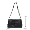 Evening Bags Y2K Korean Black Hobo Shoulder Bag Harajuku Gothic Purse Vintage Aesthetic Handbag Crossbody Messenger Baguette Tote Women