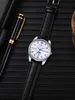 2023 Fashion Luxury Mens High Quality Quartz Watch med True Cowhide Strap and Ultra Hard Alloy Case