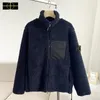 2023 Ny High Set Loose Lamb Wool Chest Pocket-dragkedja varm sten långärmad lammfleece ö kappa bomullsklänning män och kvinnors storlek S-XL