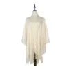 Halsdukar sommar femme strand spets tyg poncho sjal capes wraps mode outwear öppen front