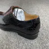 Sapatos de vestido exótico genuíno pele de crocodilo chique designer festa masculina autêntica real jacaré couro masculino lace-up brogue oxfords