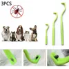 Abbigliamento per cani 3 pezzi Pinza per rimozione zecche Haak Pull Pet Kat Hond Accessori Strumento Estrattore di pulci