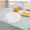 Placemats ABHU Placemats set van 6 ronde uitgeholde bloemen plaats om te dineren geperst