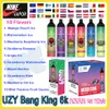 Authentique UZY Bang King 6000 Puff Stylo Vape Jetable 14ml Pod 1100mAh Batterie Cigarette Électronique Rechargeable 0% 2% 3% 5% Puffs 6K VS Fluum Bar 6k Kit
