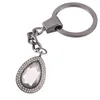 Keychains 1pc Good Quality Rhinestone Water Drop Glass Locket Magnet Open Key Chain