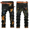 Jeans de jeans masculino Hole HOLE HURO DE QUALIDADE RADELHO PARA MAN TAMANHO 28-38 40 42 Autumn Spring Hip Hop Punk Streetwear