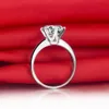 Bröllopsringar Solid 14K White Gold AU585 Ring 15CT Diamond Engagement utmärkt kvalitet varar för alltid 231130