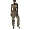 Pantalons pour femmes Design original 2023 Hiver Harem Femmes Hip Hop Surdimensionné Pantalon de survêtement High Street Double Ceinture Pantalon de sport