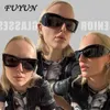 Sonnenbrille Y2K Punk für Damen und Herren Sport Rechteck 2023 Steam Fashion Augenmaske UV400
