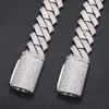 15mm oder 18mm Feiner Hip Hop Schmuck Baguette Diamant Herren Halskette Kupfer Moissanit Luxus Kubanische Gliederkette