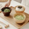 Skålar japansk stil trä ris ramen skål sallad kök baby barn hushåll kök servis vajilla
