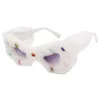 Lunettes de soleil œil de chat strass peluche femmes mode partie lunettes personnalisées lunettes de soleil dames mignon lunettes d'extérieur UV400 nuances