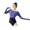 Stage Wear Winter Profession Ballet Dance Sweater For Women's One-line Collar Adult Modern Practice Jacket Clothing