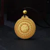 Colares Pingente Herdando Ouro Artesanato Chapeamento Nansha Amitabha Buddha Colar Família Bússola Masculino e Feminino