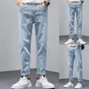 Jeans da uomo Moda Uomo Pantaloni a nove punti Autunno Inverno Pantaloni sportivi in denim casual Pantaloni Abiti firmati