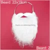 Julekorationer dekoration Santa Claus Beard Simated White Wig Diy Ornament Xmas Cosplay Prop Year Party Decor Supplies Drop Dhnzw