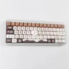 Klavyeler 136 Anahtarlar Çikolata Kahve PBT Boya Süblimasyon Anahtar Kapağı MOA Profil MX için MX Switch DIY Oyun Mekanik Klavye GK61 231130