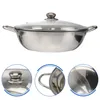 Double Boilers Multifunctional Induction Cooker Pot Stainless Steel Dual Cookware Cooking Pots With Lid (28cm)