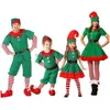 Occasioni speciali Ocns Costume da elfo di Natale Festa di ruolo in famiglia Vestito verde Abbigliamento da spettacolo di Babbo Natale Vestito operato Kid Dhk1M