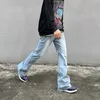 Men S Jeans 2023 Y2K Fashion zamek błyskawiczny Retro Umyjane workowate Pole Mężczyzny Hip Hop Hip Hop szeroka noga prosta dżinsowe spodnie Ropa Hombre 231201