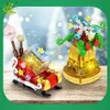 Suprimentos de brinquedos de Natal HUIQIBAO Papai Noel Modelo Blocos de construção Botas de árvore de Natal trenó Elk Bells Bricks Kid Xmas Gifts Creation Toy para crianças 231130