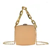 Midjepåsar Trend Designer Clutch Bag Gold Silver Pvc Box Design Party Evening Chain Shoulder Crossbody Mini Purses and Handbags