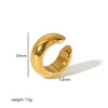 Hoop Earrings Backs Stainless Steel PVD Hypoallergenic Earcuff Tarnish Free Chunky Clip For Women Man Unisex