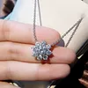 Chokers COSFIX Necklace For Women 1 CT D Color VVS1 Excellent Cut Round Diamond Sunflower Pendant 925 Silver Jewelry 231130