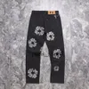 Джинсы для женщин Chromese Jeanbaggy Jeans Мужские джинсы с венком Черные широкие брюки с молнией и бисером Fly Фиолетовые классические брюки Фиолетовые джинсы Джинсовые шорты 903