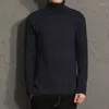 Suéter masculino de inverno, versão coreana, pulôver, gola alta, camisa de malha espessada, versátil, roupa jovem