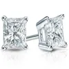 Boucles d'oreilles à tige en or blanc 14 carats avec diamants taille princesse à 4 griffes 1 50 ct total G-H SI2331b