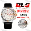 BLS Chronomat B01 ETA A7750 Montre chronographe automatique pour homme 42 Deux tons Or rose Cadran argenté Caoutchouc noir IB0134101G1A1 Super Edition Reloj Hombre Puretime I9