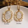 promotion Natural Sacred Heart & Guadalupe San Benito Mother Pearl Necklace Freshwater Grace for women Gift 2202223306