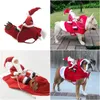 Dog Apparel Christmas Funny Clothes For Large Dogs Santa Claus Cosplay Pet Hoodies Personality Cute French Bldog Drop Delivery Home Dhk9O