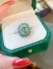Vintage Emerald Diamond Ring 100% Real 925 Sterling Silver Party Wedding Band Rings for Women Men Engagement Jewelry