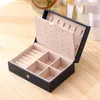 Jewelry Boxes 1pcs Double Layer Storage Box Ladies Princess Simple Style Leather Flip Type Travel Home Portable 231201