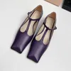 Kleidschuhe 2023 Frühling Herbst Pumps Fashion Square Toe Frauen Concise Echtes Leder Sapato feminino Größe 34-42