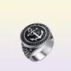 Vintage Style Mens Punk Biker Ring Fashion High Polish Stainless Steel Anchor Signet Gothic Rings 4758763