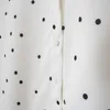 Damenblusen Rowling Mirror Polka Dot Shirt Damen Revers Langarm Einreiher Bluse Vintage Resort Kleidung