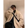 Women's Down Parkas Y2K Fashion American Brand Wearing Lambswool Coat On Both Sides Male Street Harajuku Lazy Wind Relaxed Young 231201