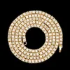 2021 Fashion 1 Row Rhinestone Necklaces Men's Hip Hop Rap Singer Ice Tennis Chain Shiny Women's Necklace283H