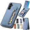 Étui portefeuille à fermeture éclair avec porte-cartes pour Samsung Galaxy S23 Ultra S22 S21 Plus Note 20Ultra, coque arrière en fibre de carbone avec béquille magnétique