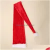 Decorações de Natal Ano Chapéu Chapéu Festa Santa Claus Long Plush para Adts e Crianças Xmas Costume Style Caps Chapéus Decor1 Drop Deliv Dhewk