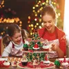 Cake Tools Paper Cake Stand 3 Tier For Christmas Party Supplies Dessert Cupcake Tower Tray Platter Christmas Tree Shape For Year 2024 231130