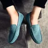 Scarpe eleganti Mocassini Formali in pelle scamosciata Designer Luxury Brand Smile Mocassini casual da uomo Slip On Flats Calzature Maschili Driving for Men 231130