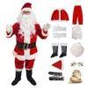 Santa Claus plays the role of a white bearded grandfather in clothing cosplay Christmas set