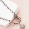 Pendant Necklaces Moissanite Heart Necklace For Women Chain Choker Stainless Steel 925 Sliver Color Crystal Jewelry Korean Y2K 2023 In