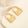 Luxury örhängen varumärkesdesigner smycken dubbla bokstäver stud kvinnor kristall strass örhänge bröllop fest gåva